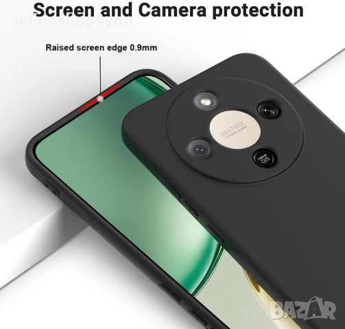 Матов Силиконов Кейс за Honor Magic8 Lite - Черен, снимка 3 - Калъфи, кейсове - 53624282