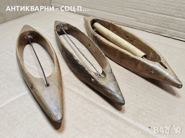 Комплект 3 Броя Стари Дървени Совалки За Тъкачен Стан. / НОМЕР 1685., снимка 2 - Антикварни и старинни предмети - 53789148