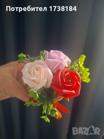Кошнички със сапунени рози, снимка 2 - Изкуствени цветя - 53628581
