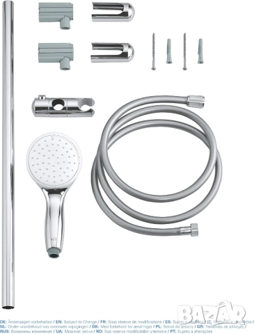 GROHE Душ Комплект Tempesta 100, 27598001 + Wall Bar Set (Релса, Слушалка, Държач)!, снимка 4 - Душове - 52654797