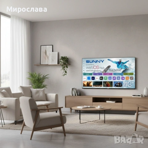 Телевизор Sunny SN43FPRL-W02S – 43" LED Smart TV с WebOS, снимка 6 - Телевизори - 53049872