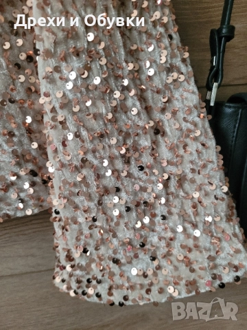 Блуза с пайети в бежово Vero Moda , снимка 6 - Блузи с дълъг ръкав и пуловери - 52467484