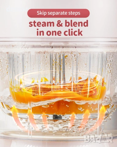 AMZCHEF 6-в-1 машина за бебешка храна, автоматично готвене на пара, снимка 2 - Прибори, съдове, шишета и биберони - 53382925