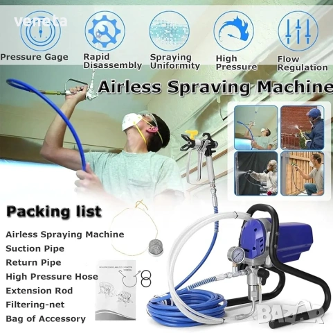 Електрическа помпа, пистолет за боядисване 750w, снимка 2 - Компресори - 53250141