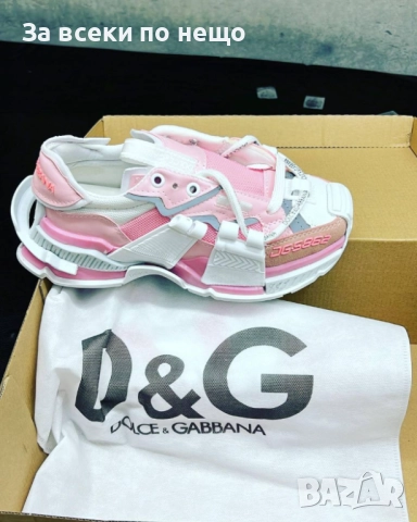 Dolce&Gabbana Дамски Маратонки Бяло И Розово С Кутия👟Дамски Спортни Обувки D&G👟Сникърси Код SM-80, снимка 1