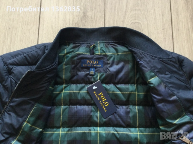 НОВО тъмно синьо пухено яке бомбър POLO RALPH LAUREN размер L от САЩ, снимка 9 - Якета - 52691916