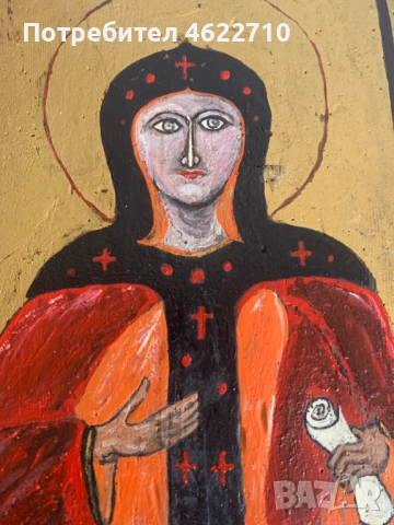 икона рисувана на дърво, снимка 4 - Антикварни и старинни предмети - 52887019