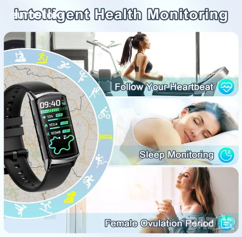 Смарт гривна H29, дамски смарт часовник, фитнес тракер с функция за телефон, монитор на здраве, IP68, снимка 3 - Смарт гривни - 53155996