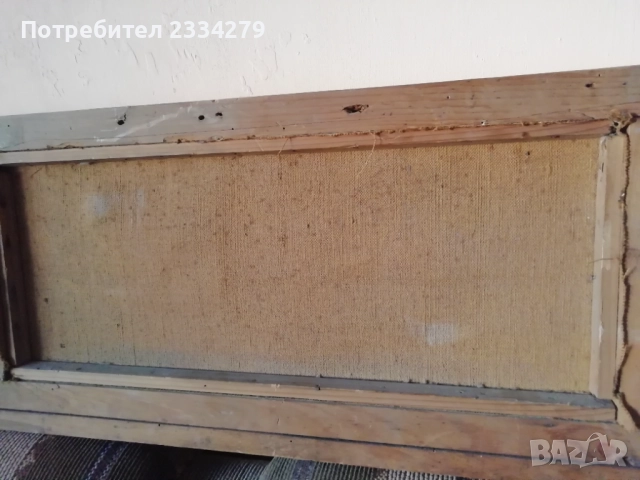 Античен голям триптих, стари рисувани картини на платна. , снимка 4 - Пана - 51802904