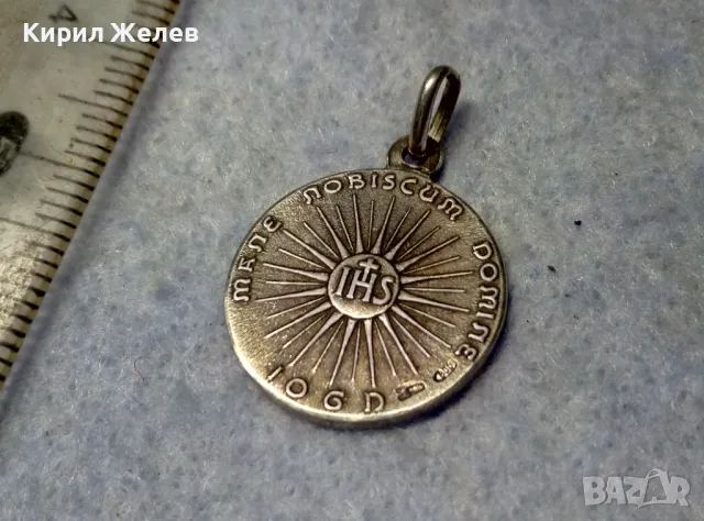 ИИСУС ХРИСТОС Стара РИМОКАТОЛИЧЕСКА СРЕБЪРНА ИКОНКА СРЕБРО 800 ДВУСТРАННА Художествена РАБОТА 78622, снимка 10 - Антикварни и старинни предмети - 50056637