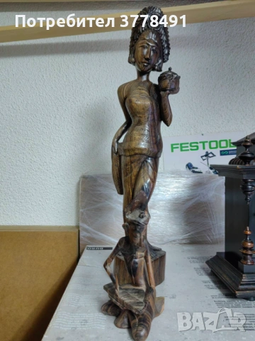 Дървена статуетка с изящна изработка., снимка 2 - Статуетки - 53840156