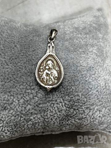 Сребърна висулка Богородица 02, снимка 1 - Колиета, медальони, синджири - 43245608