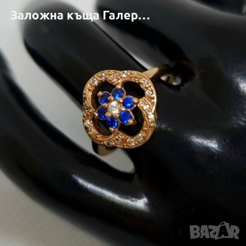 Стилен златен пръстен с фианити – 585, 2,99г, снимка 8 - Пръстени - 54215177