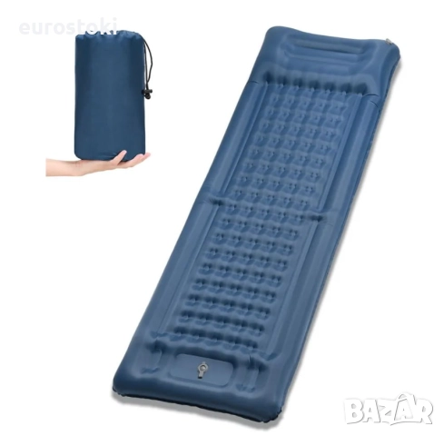 Къмпинг самонадуваем матрак за открито с вградена помпа за крака,  възглавница, чанта за съхранение