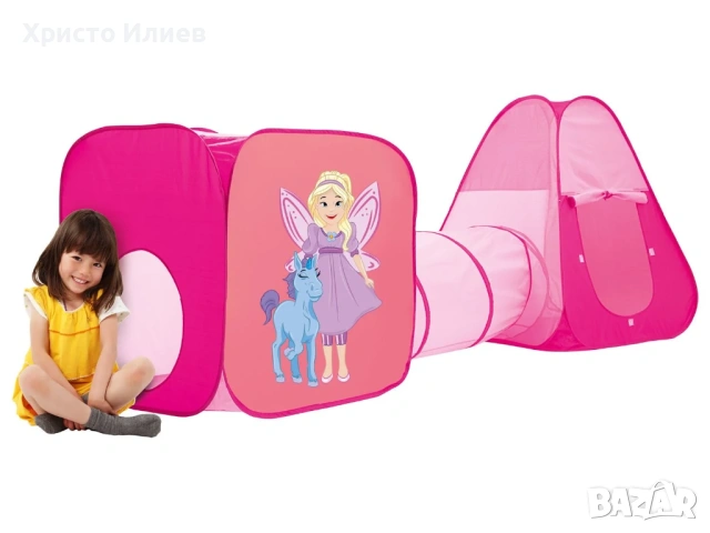 Палатка за игра с тунел 2 цвята, снимка 4 - Други - 53821817
