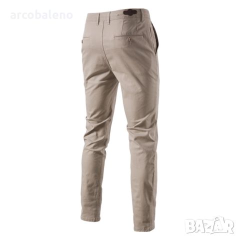 Ежедневни мъжки едноцветни модни панталони, 8цвята , снимка 3 - Панталони - 46474220