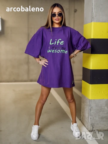 Дълга дамска тениска LIFE, 7цвята , снимка 16 - Тениски - 50491026