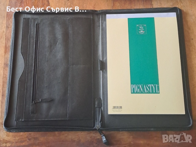 папка за документи естествена кожа черна с цип А4 внос от Италия , снимка 8 - Ученически пособия, канцеларски материали - 52554618