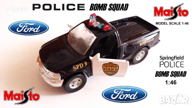 1998 FORD F-Series POLICE PICKUP Maisto 1:46, снимка 1 - Колекции - 47076704