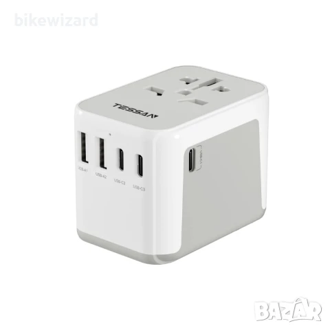 TESSAN адаптер за пътуване по целия свят, универсален адаптер за пътуване с 2 USB и 3 USB C НОВО