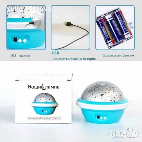 Цветна LED нощна лампа , снимка 6 - Настолни лампи - 52351439