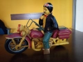 Стара Масивна СТАТУЕТКА РЪЧНО ИЗРАБОТЕНА на Моторист с Мотор Harley Davidson ВНОС от Англия, снимка 5