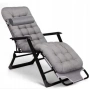 Сгъваем градински шезлонг с мека ватирана възглавница, регулируема облегалка и метална рамка, снимка 9