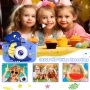 Детска дигитална камера с динозавър – Dual камера отпред и отзад, 1080P видео, 32GB карта, игри и ра, снимка 3