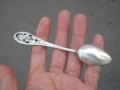 СТАРА СРЕБЪРНА ЛЪЖИЧКА С РОЗА СРЕБРО 800, снимка 5