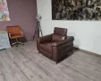 Кафяв кожен фотьойл с подвижна облегалка, снимка 9