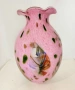 Ръчно изработена стъклена ваза в розово, снимка 5
