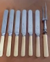 Стари английски,трапези ножове, снимка 1