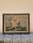 Страхотна антикварна авторска майсторска картина масло върху платно , снимка 1