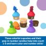 Комплект образователни играчки за малки деца 18+ месеца, 5 цветни кексчета, снимка 2