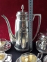 Посребрен комлект за кафе-каничка, захарница, и чашки за кафе/чаша ,сребро, кана/, снимка 13