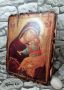 продадена! Икона на света Богородица с Младенеца, Умиление с архангели 25/19 см, снимка 2