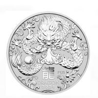 Сребърна монета 1/2 oz Година на Дракона 2024, снимка 1 - Нумизматика и бонистика - 45706916