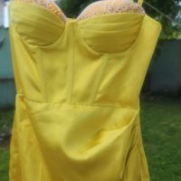 Елегантна рокля в жълто , снимка 5 - Рокли - 45920383
