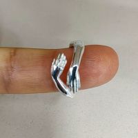 Сребъре пръстен с майчини ръце, красив сребър пръстен, уникален пръстенрегулируем пръстен-925 сребро, снимка 1 - Пръстени - 45776137