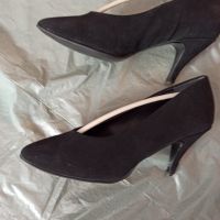 Дамски велурени обувки, снимка 4 - Дамски обувки на ток - 45808387