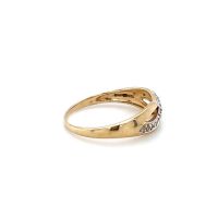 Златен дамски пръстен с 5 бр. брилянта 1,60гр. размер:57 9кр. проба:375 модел:23570-1, снимка 3 - Пръстени - 45408285