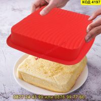 Голяма квадратна форма за торта изработена от силикон - КОД 4197, снимка 3 - Форми - 45526385