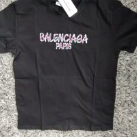 Balenciaga нова черна тениска с бродерия, снимка 1 - Тениски - 44940032