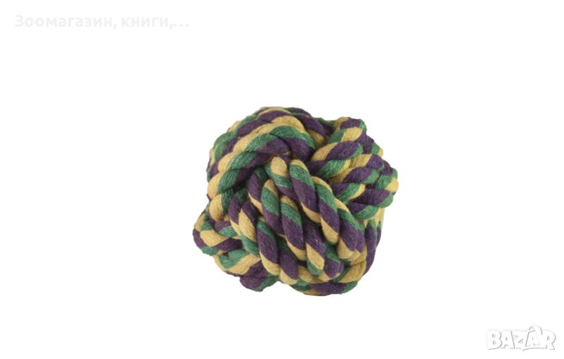 Играчка за куче плетена топка PET INTEREST Rope Cotton Toy Ball 4022 S 8 см., снимка 1