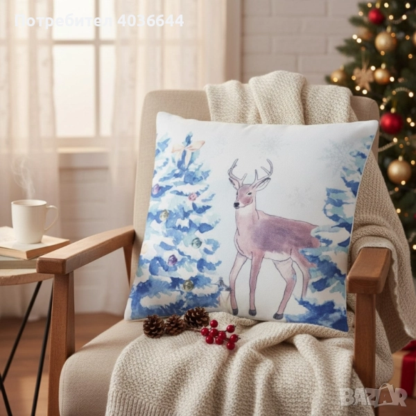 Коледни декоративни калъфки за възглавници – 7 уникални празнични дизайна, 45×45 см - 6бр в комплект, снимка 1