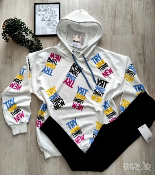 дамски памучни екипи Hoodie суичър и клин, снимка 1