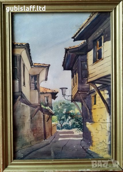 Картина, пейзаж, акварел, 1980 г., снимка 1