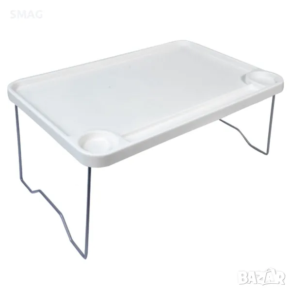 Поднос - Сгъваема Маса Пластмасова Бяла 58x36см S_1146851, снимка 1