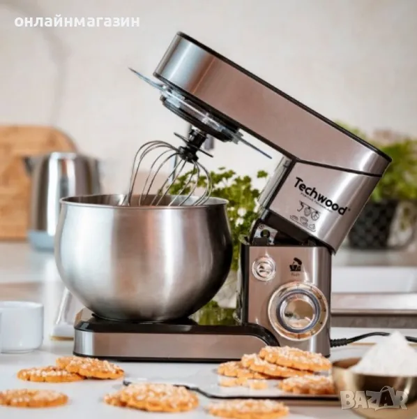 Планетарен миксер с купа от инокс Techwood TRO-1055, снимка 1