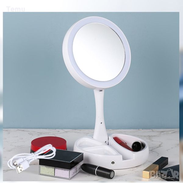 Настолно козметично огледало с LED осветление, снимка 1